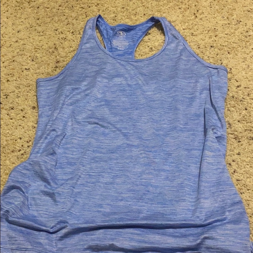 Blue workout tank top
